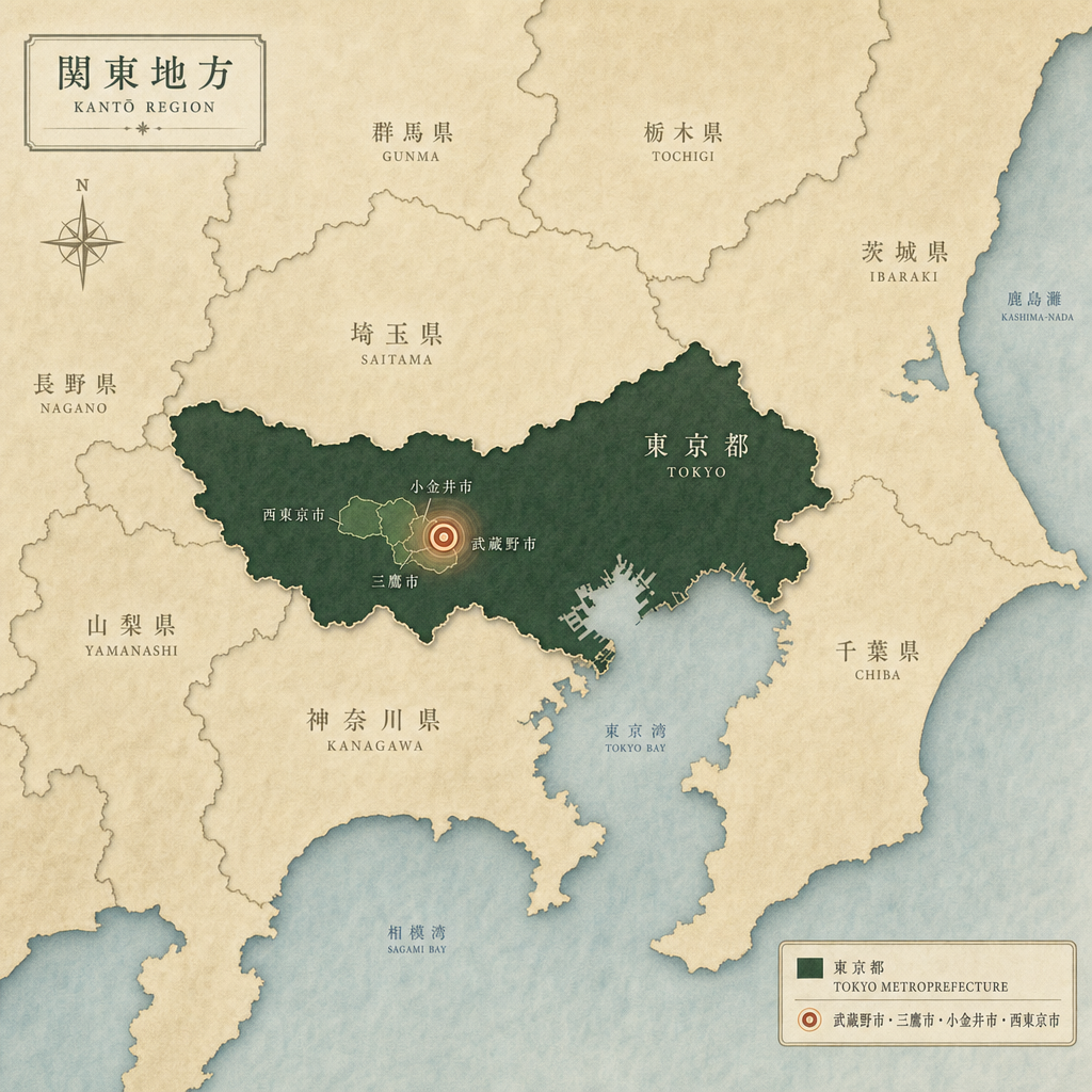 増井塗装店の対応エリアマップ（志木・新座を中心とした関東地図）